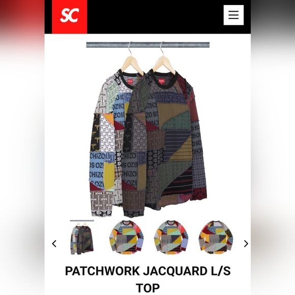 Supreme Patchwork Jaquard L/S Top *SS23* *NWT* - Picture 4 of 7